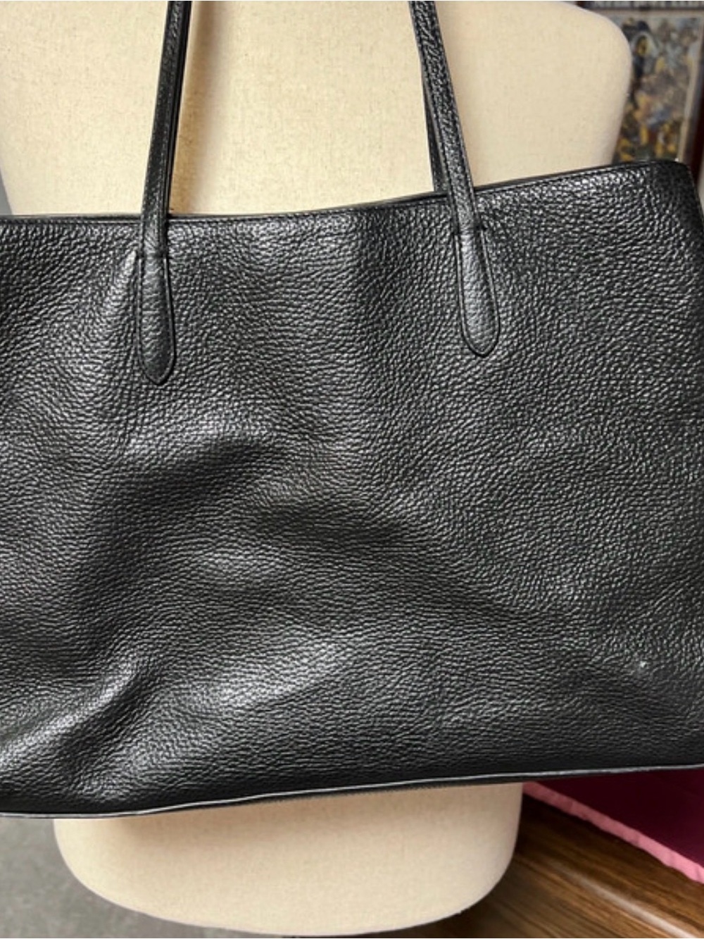 Banana Republic Black Pebbled Leather Tote - Picture 2 of 14
